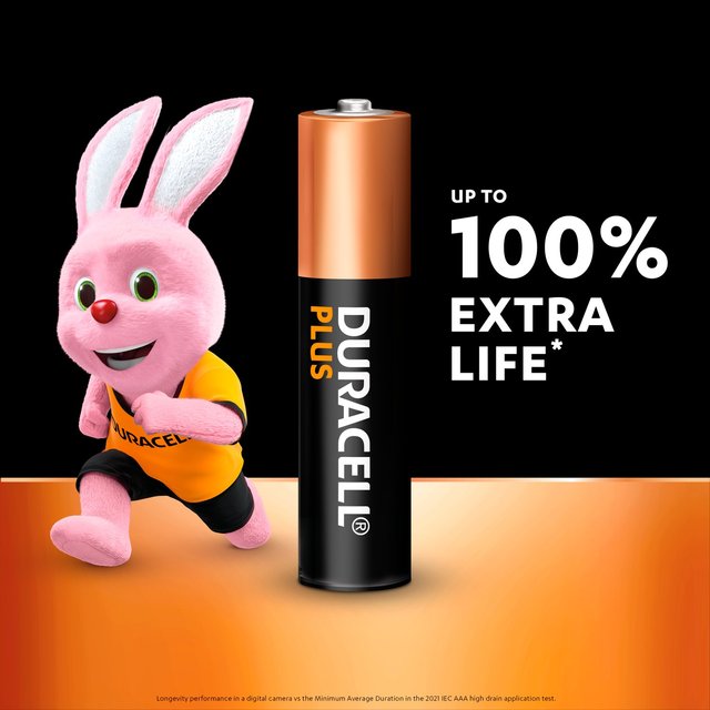 Duracell Plus 100% AAA Alkaline Batteries   4 per pack GOODS M&S   