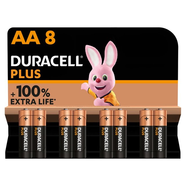 Duracell Plus 100% AA Alkaline Batteries   8 per pack GOODS M&S   