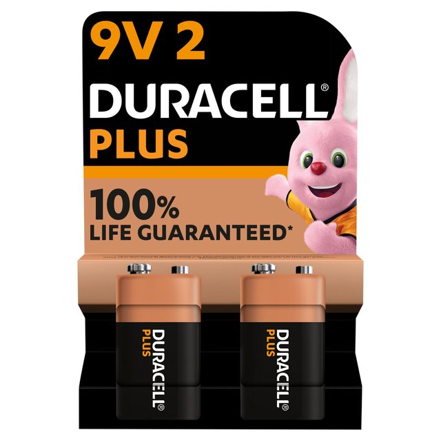 Duracell Plus 100% 9V Alkaline Batteries   2 per pack GOODS M&S   