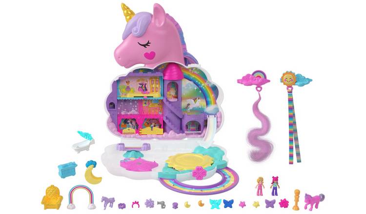 Polly Pocket Rainbow Unicorn Salon Compact GOODS Argos