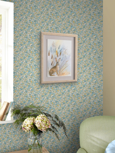 Next Laura Ashley Newport Blue Loveston Wallpaper 10M- Buy online at McGrocer