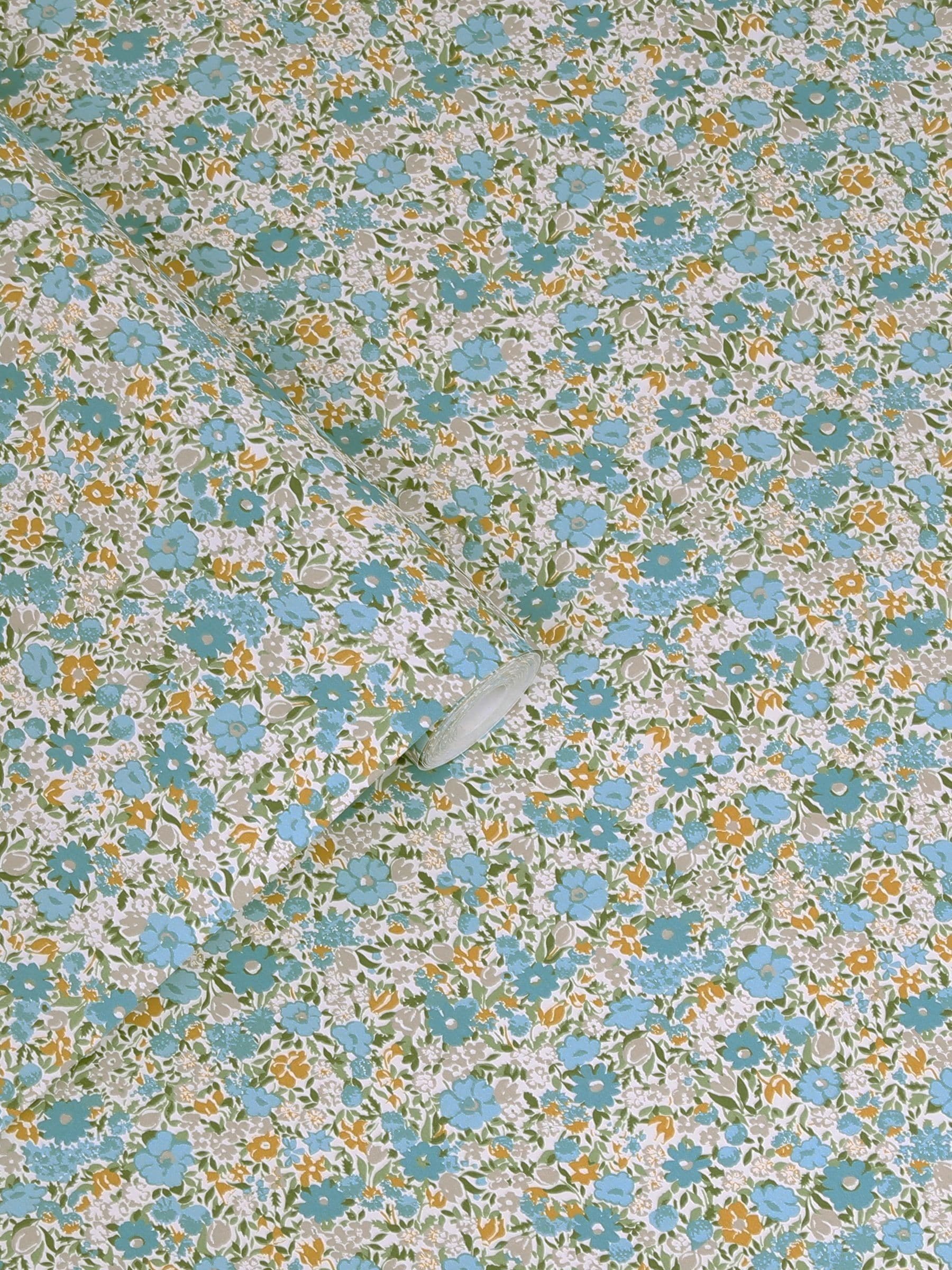 Laura Ashley Tapete Newport Blue Loveston 10M, UK-Version