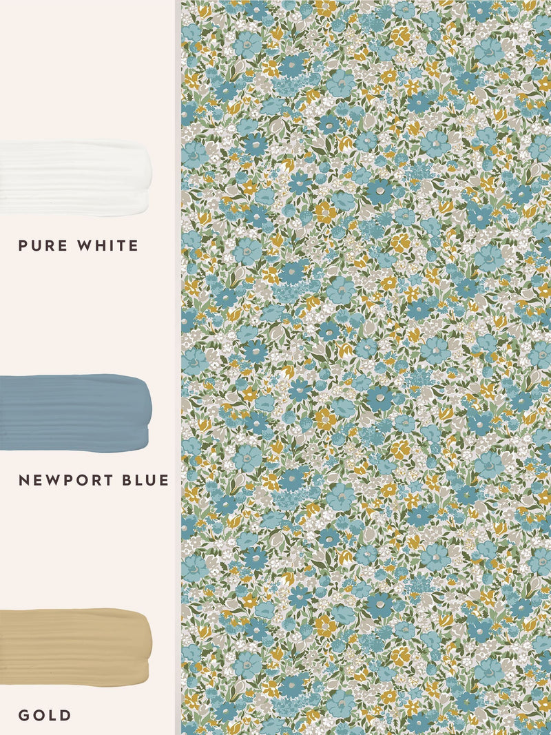 Laura Ashley Tapete Newport Blue Loveston 10M, UK-Version
