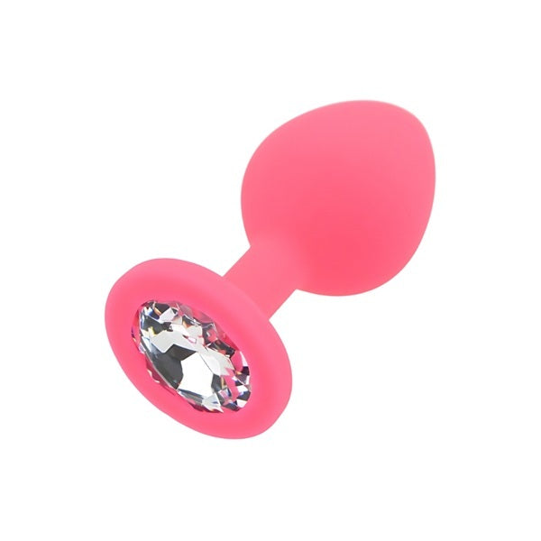 Loving Joy pink silicone butt plug medium, imported from the UK
