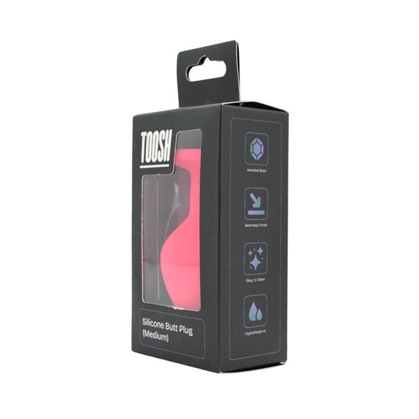 Loving Joy pink silicone butt plug medium, imported from the UK