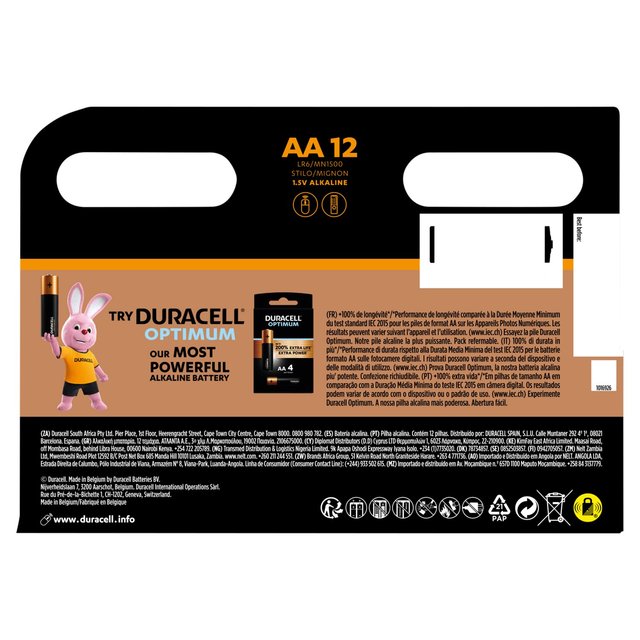 Duracell Plus 100% AA Alkaline Batteries   12 per pack