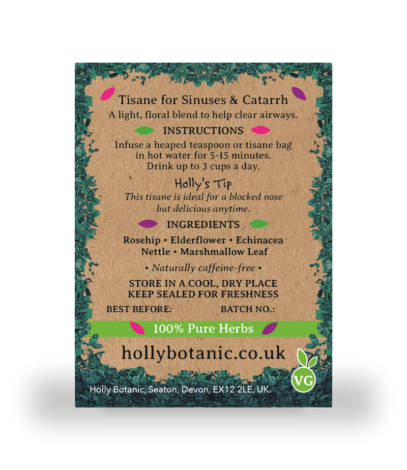 Holly Botanic Breathe Tisane elderflower rosehip 30 tea bags, UK version