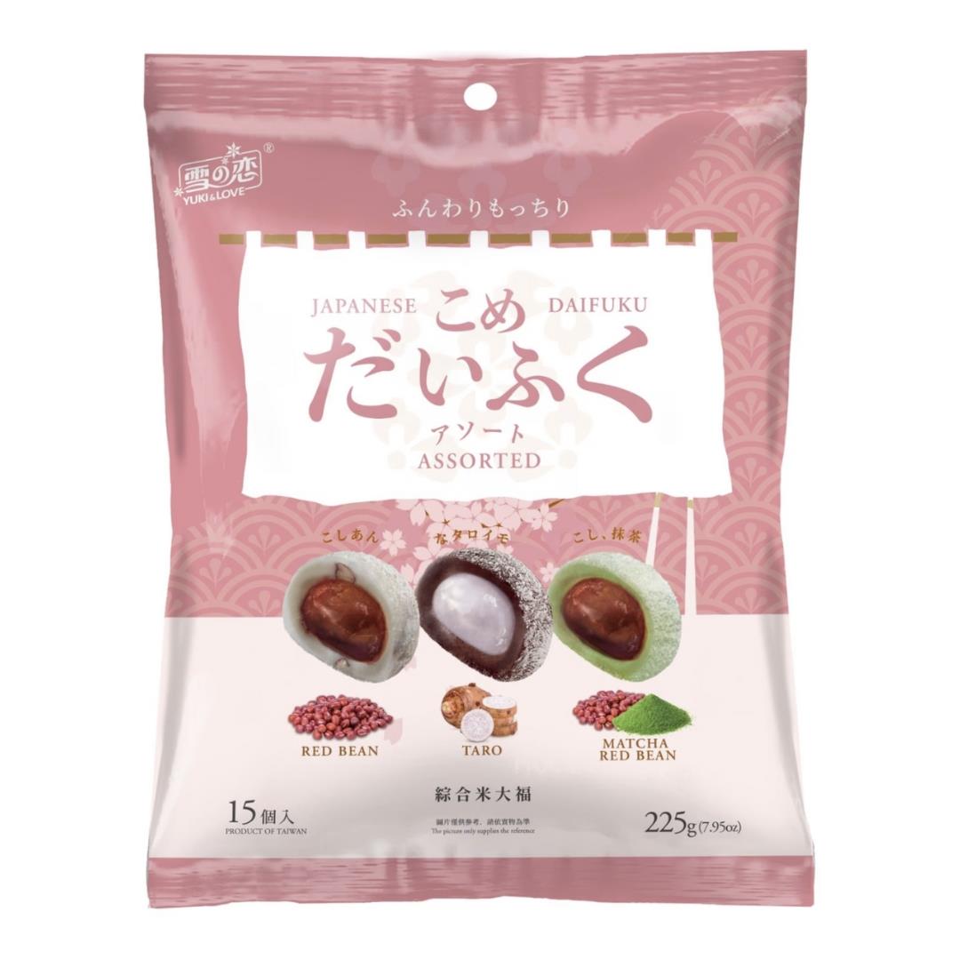 Yuki & Love assorted rice daifuku mochi, imported from the UK