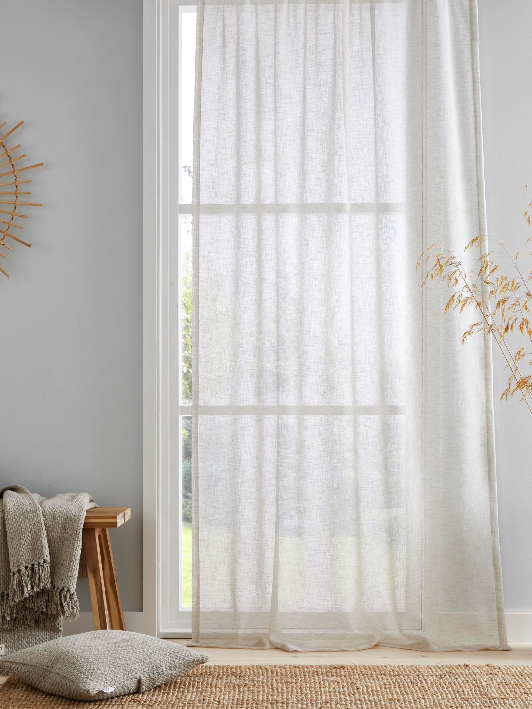 Drift Home Natural Kayla slot top voile panel 140cm x 122cm - British product