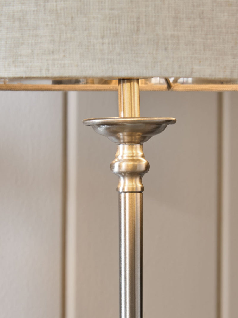 Burford brushed nickel table lamp 53cm height, UK version