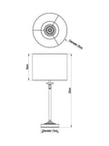 Burford brushed nickel table lamp 53cm height, UK version