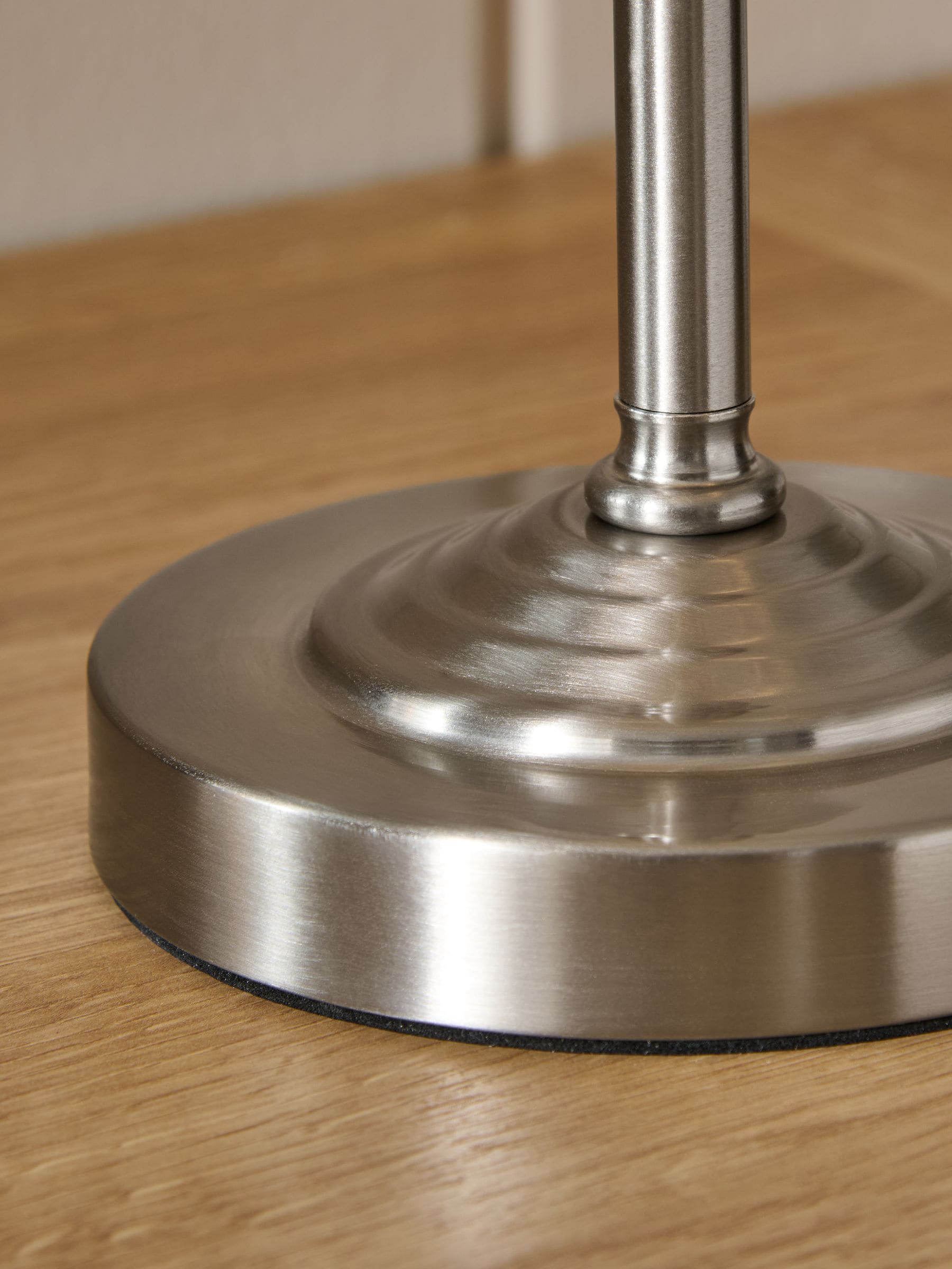 Burford brushed nickel table lamp 53cm height, UK version