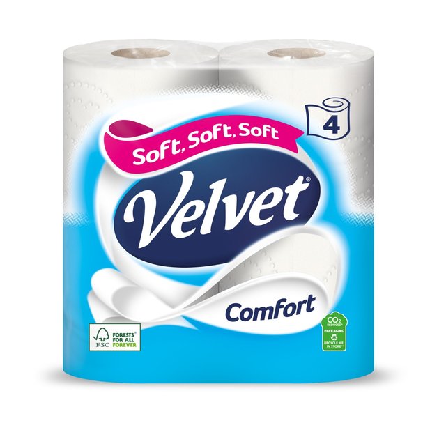 Velvet Comfort Toilet Rolls   4 per pack GOODS M&S   