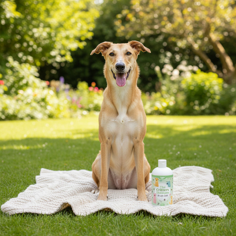 The Critters Towel Off Pet Shampoo 240ml, imported from the UK