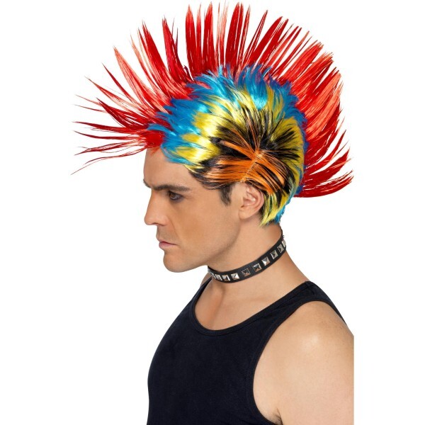 Smiffys 80s punk multi-coloured Mohawk wig - British product