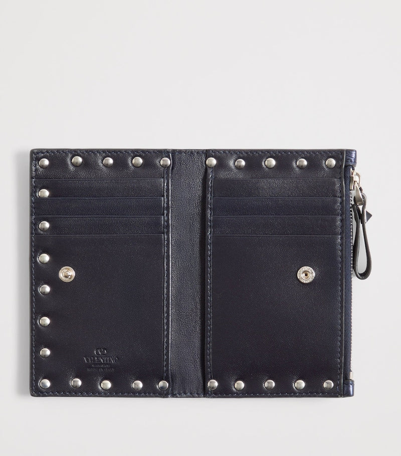 Valentino Garavani embellished calfskin card holder with Rockstud - British product
