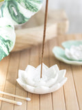 Something Different white lotus incense holder ceramic - British product