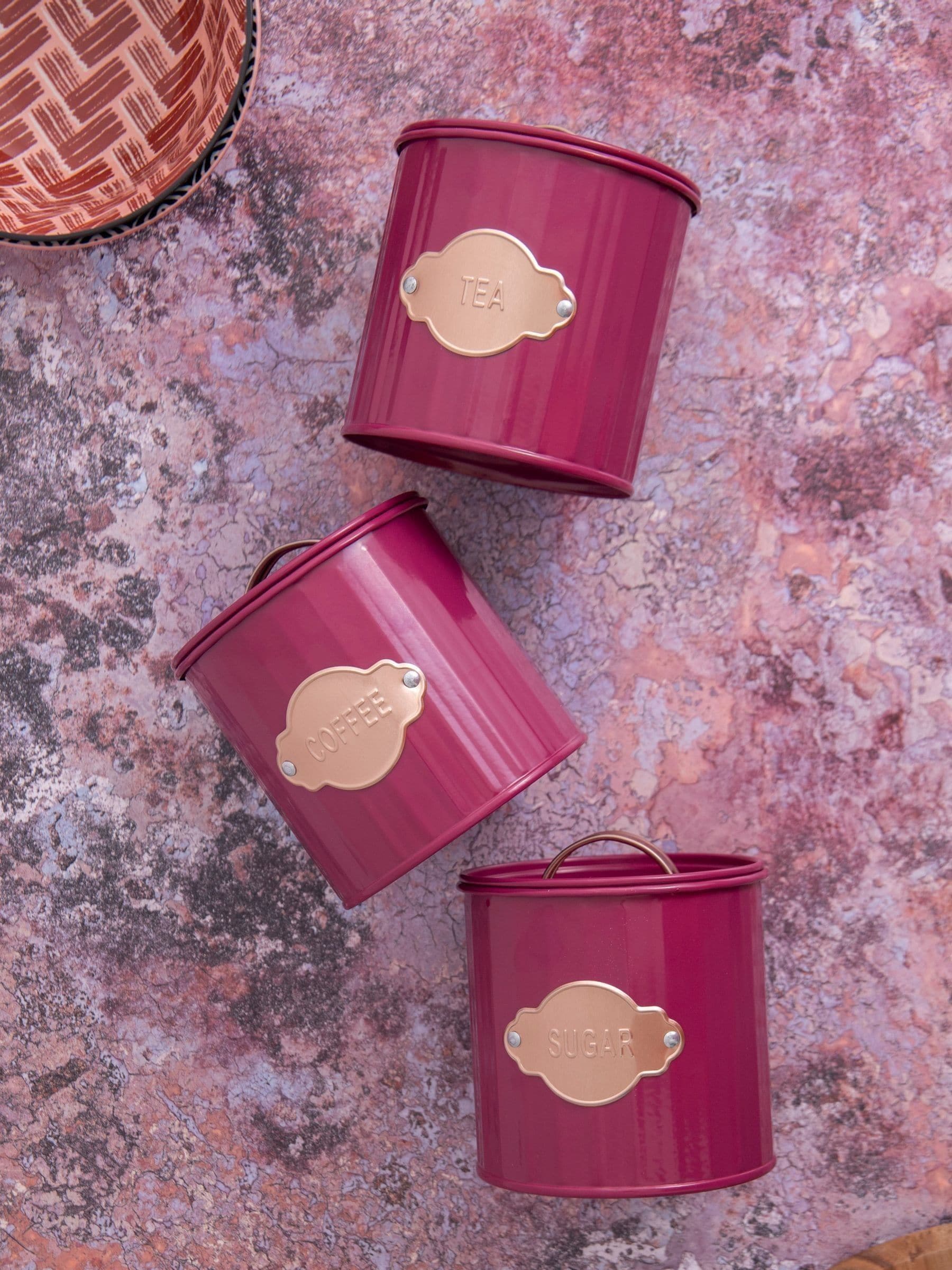Kitchencraft Teal 3-piece storage canister set, UK version