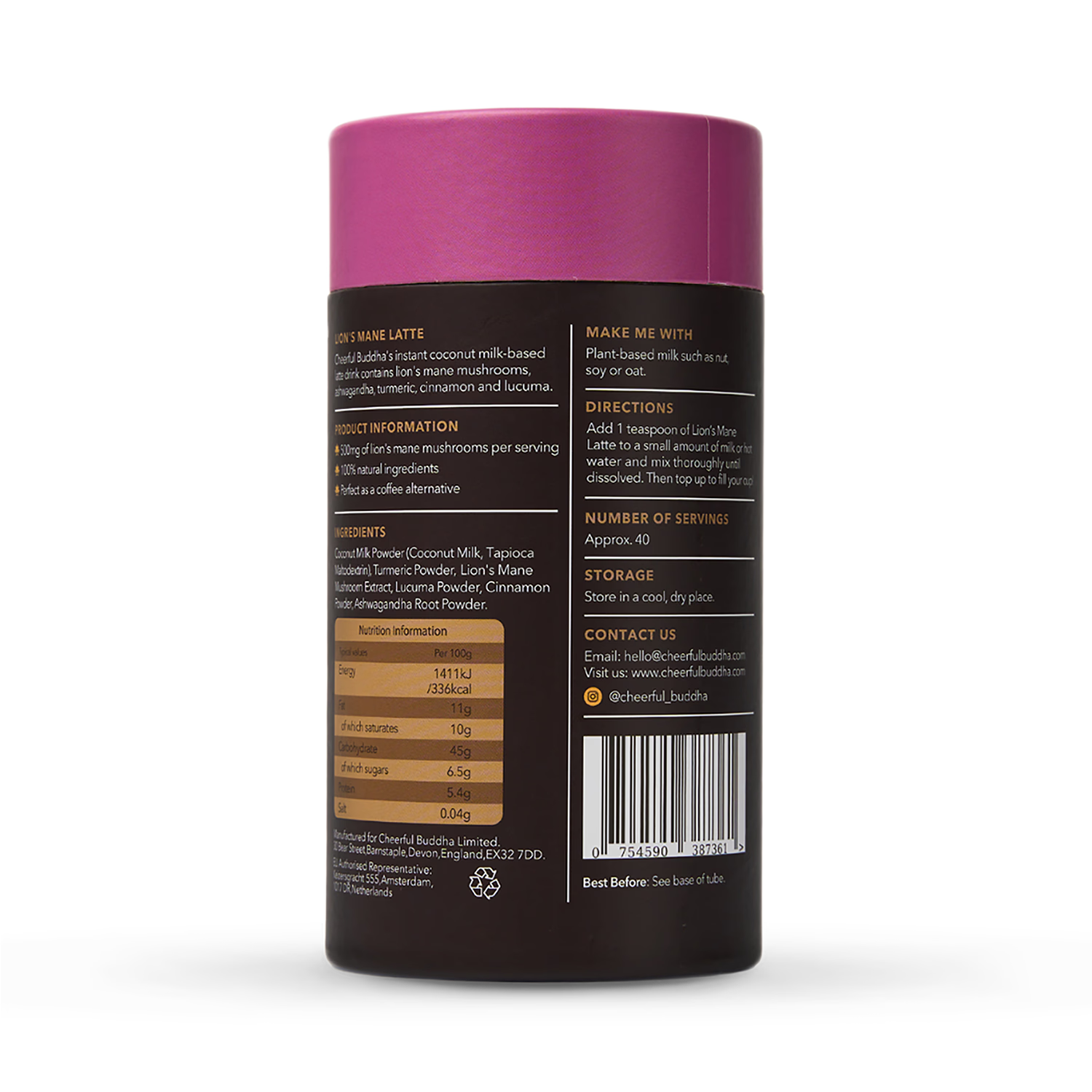 Cheerful Buddha Lion's Mane Latte powder 150g - British product