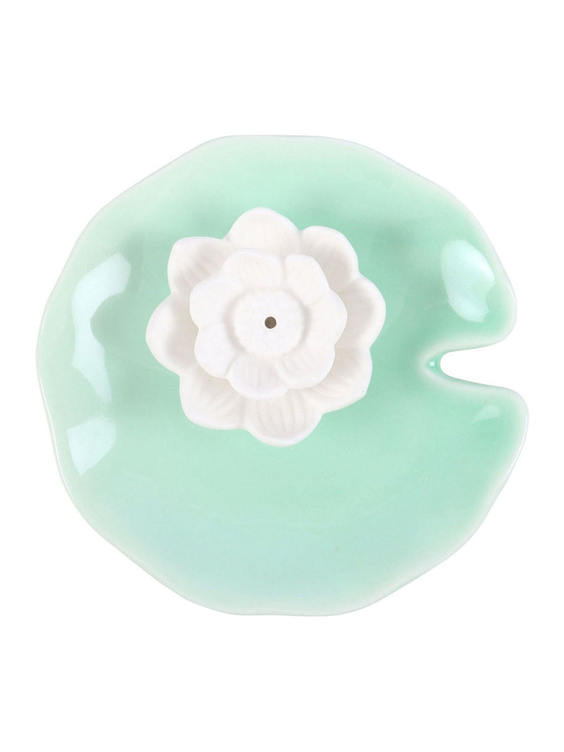 Something Different green lotus incense holder and trinket dish, UK version