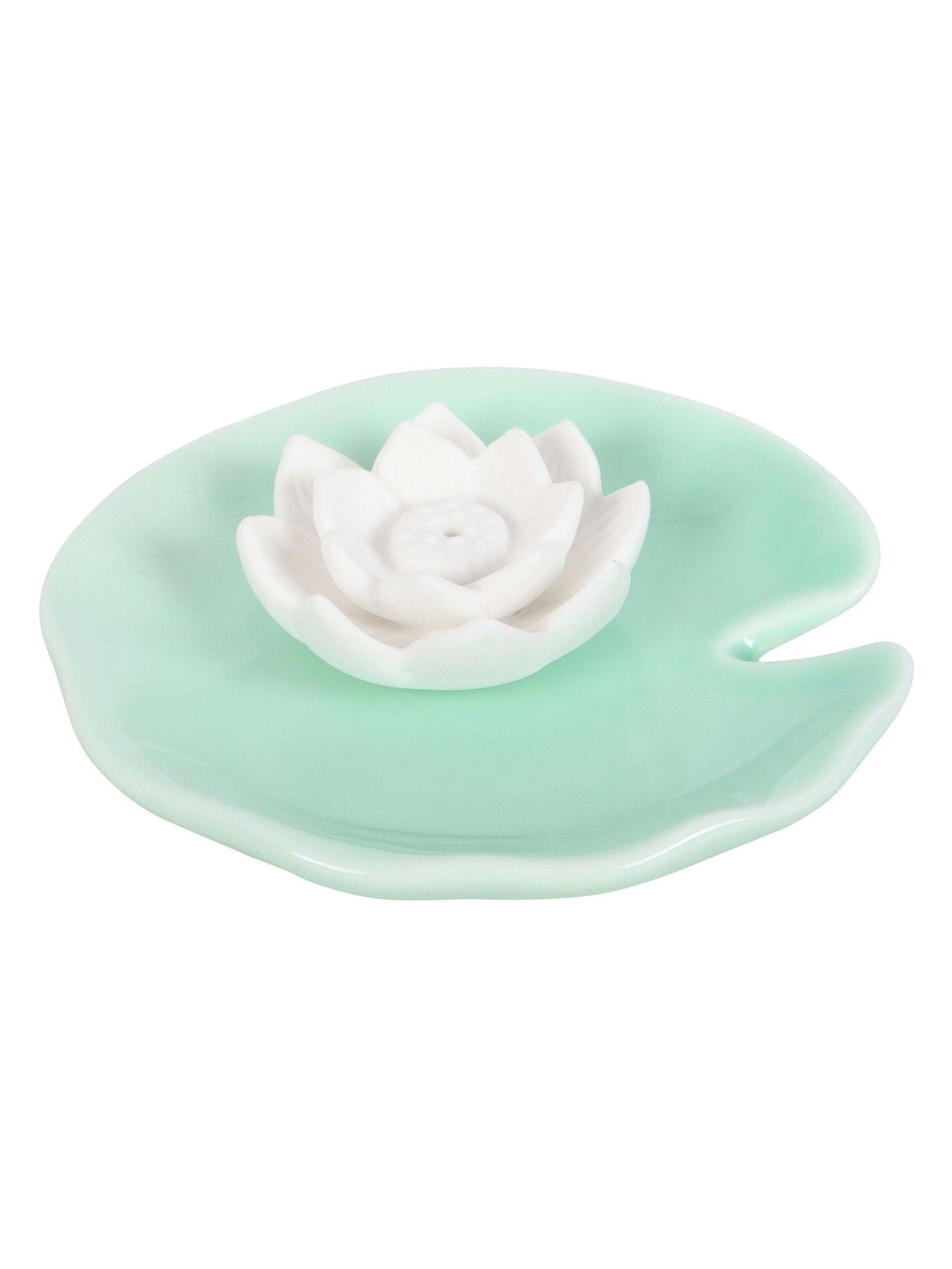 Something Different green lotus incense holder and trinket dish, UK version