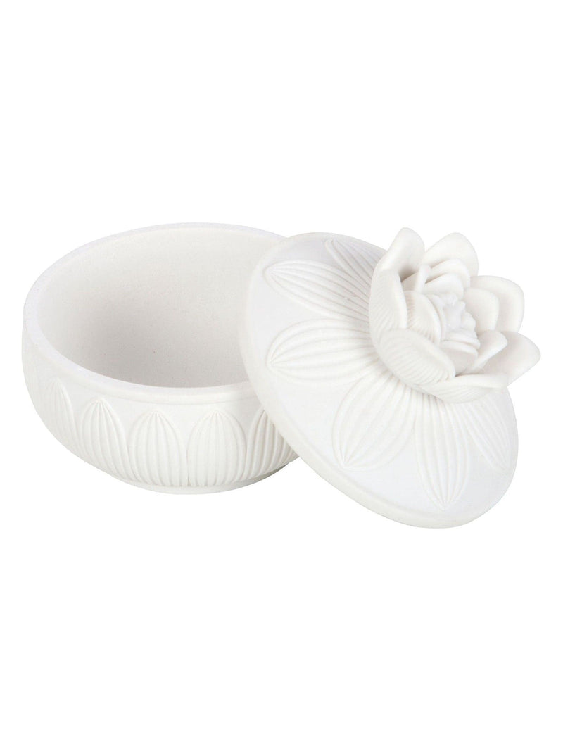 Something Different white lotus ceramic trinket box (British brand)