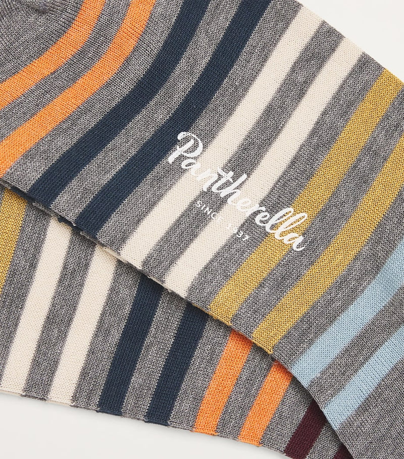 Pantherella Kilburn cotton-blend striped socks (British brand)