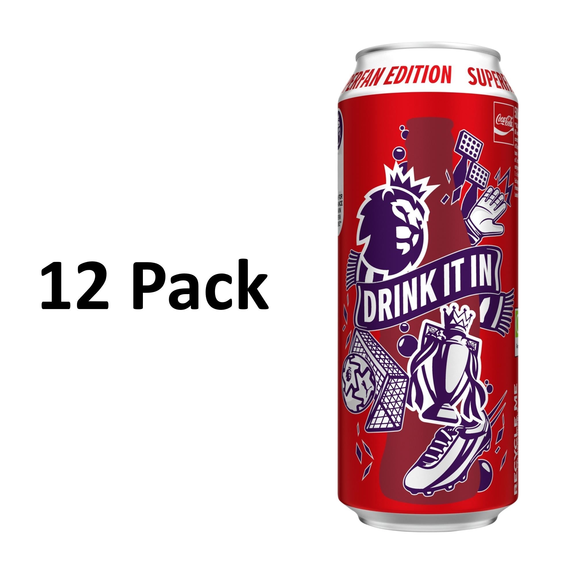 Coca-Cola 500ml cans 12 pack, imported from the UK