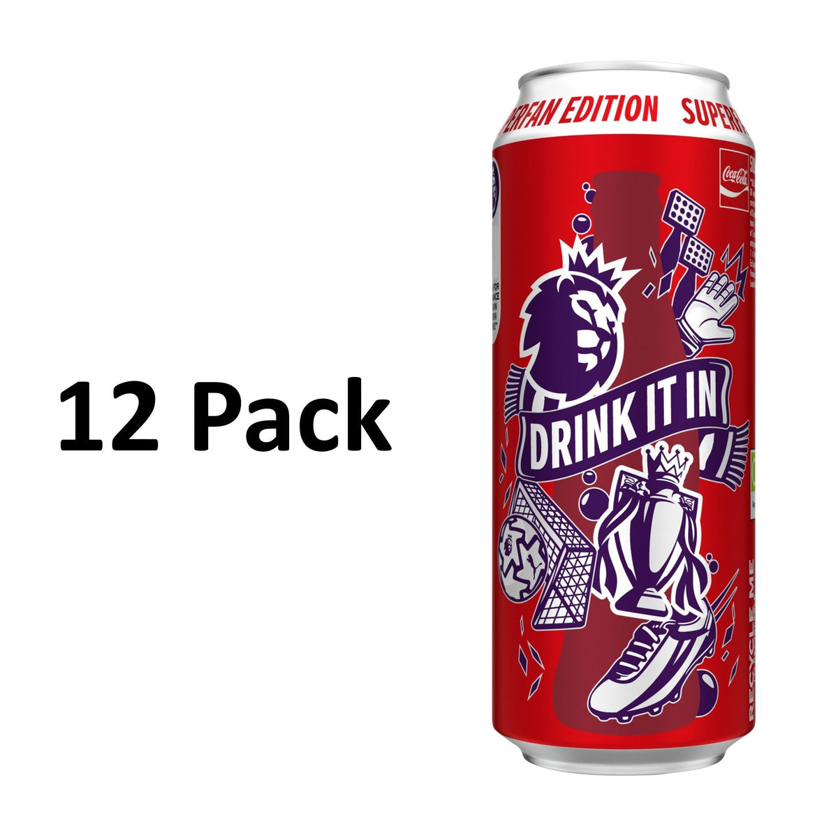 Coca-Cola 500ml cans 12 pack, imported from the UK