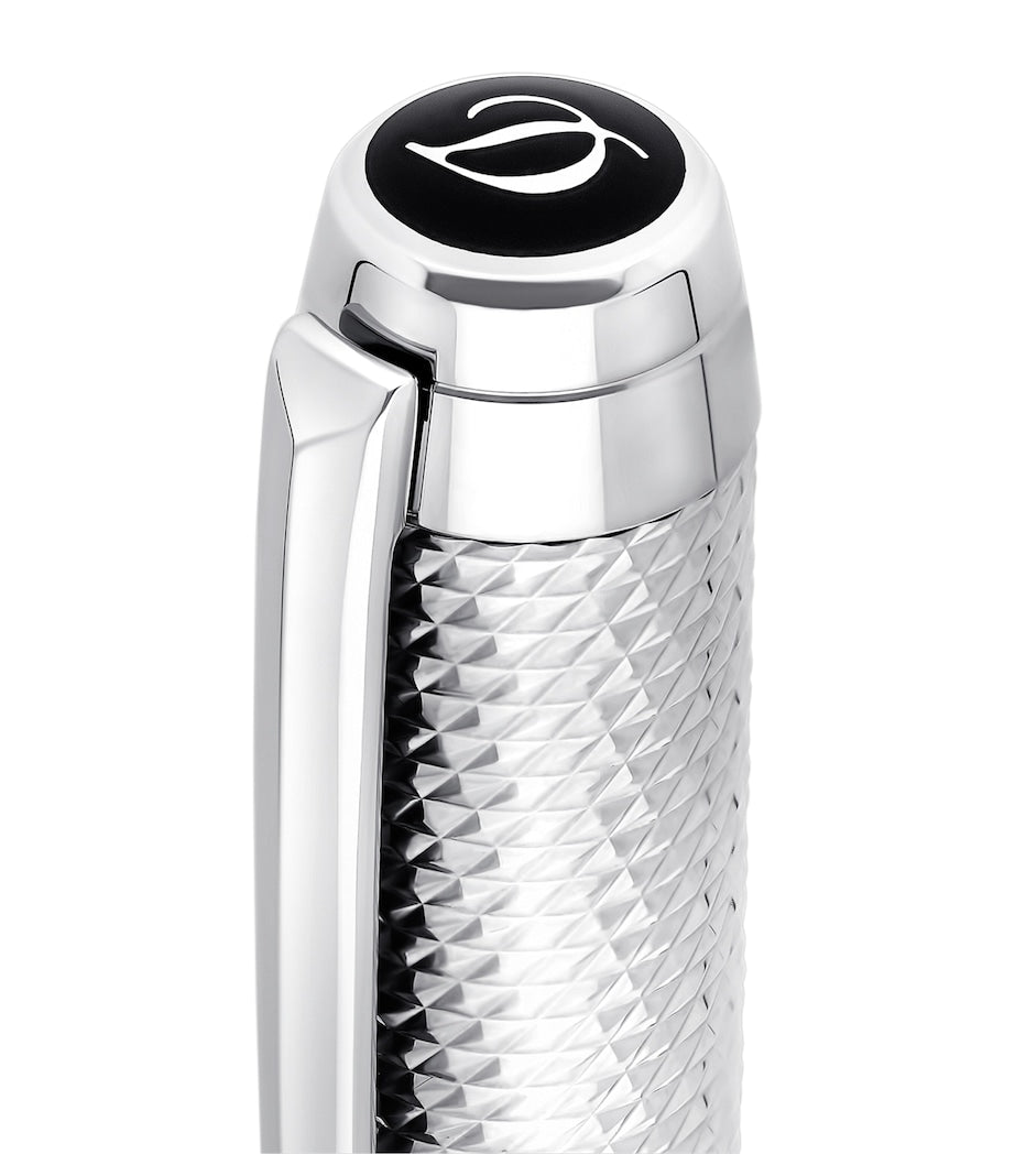 S.T. Dupont Eternity XL rollerball pen with textured guilloche barrel, 16cm height (British brand)