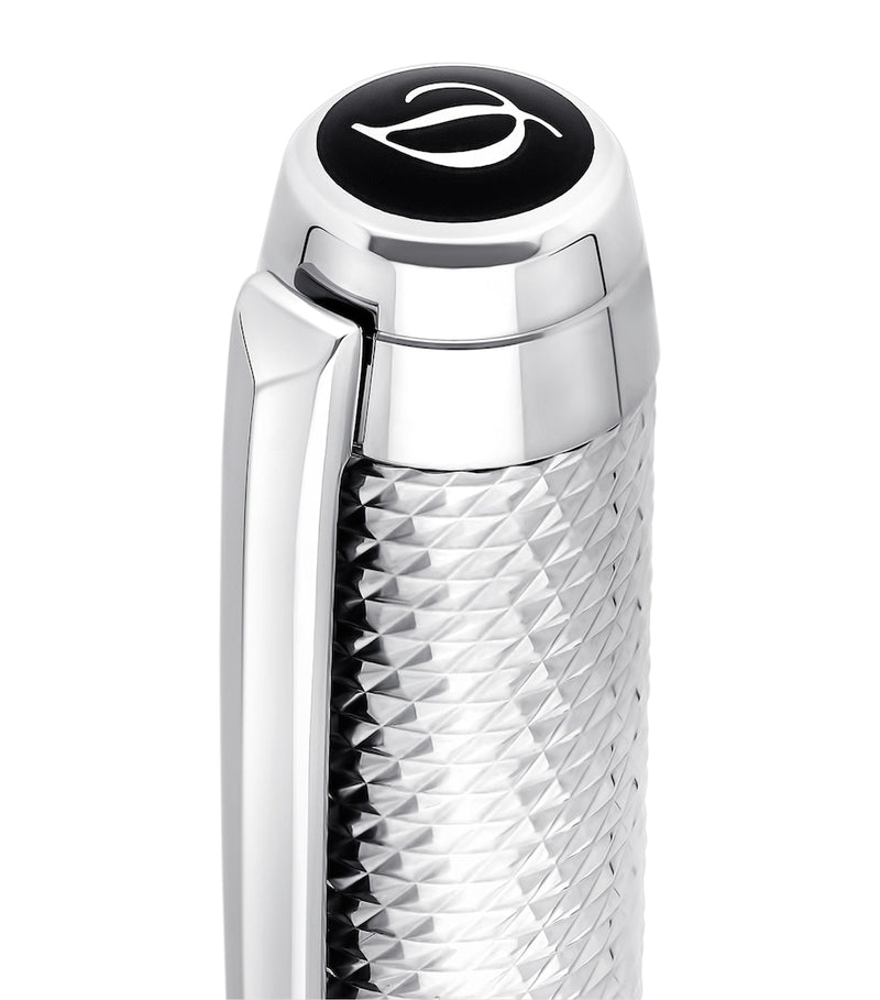 S.T. Dupont Eternity XL rollerball pen with textured guilloche barrel, 16cm height (British brand)