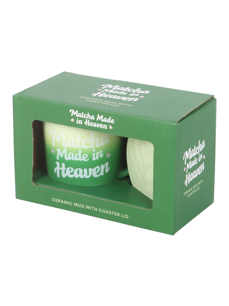 Something Different ceramic matcha mug with coaster lid, one size - British product
