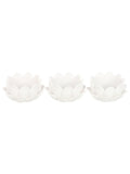 Something Different white lotus tealight holders set of 3, UK version