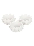 Something Different white lotus tealight holders set of 3, UK version