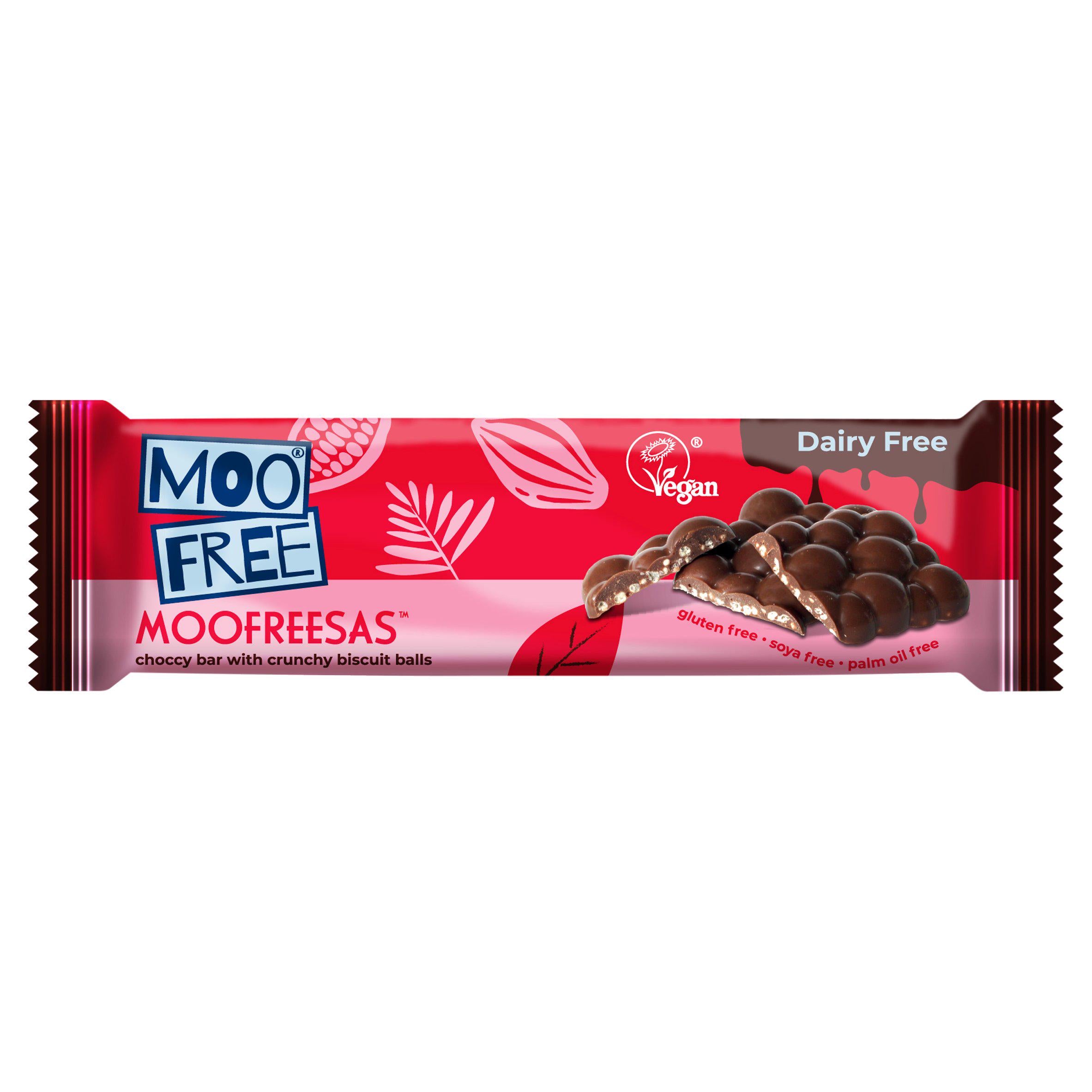 Moo Free Moofreesas Choccy Bar with Crunchy Biscuit Balls 35g GOODS Sainsburys   