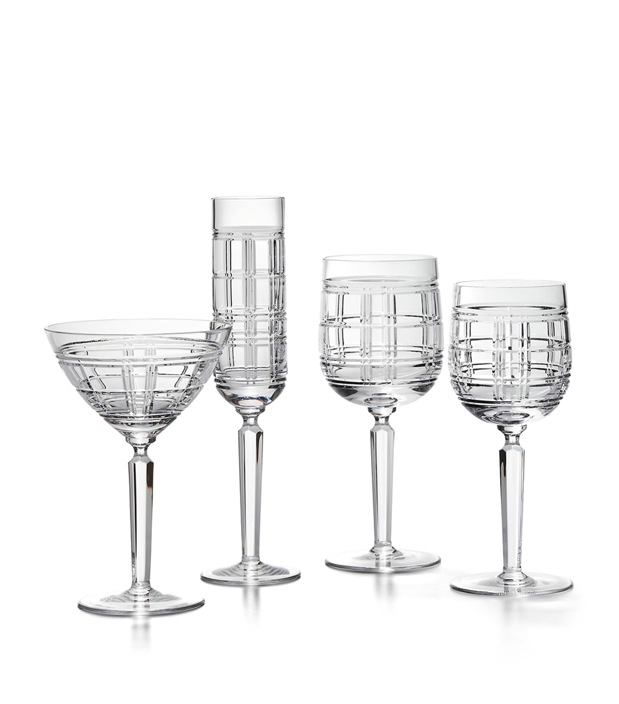 Ralph Lauren Home Hudson Plaid red wine glass, imported from the UK