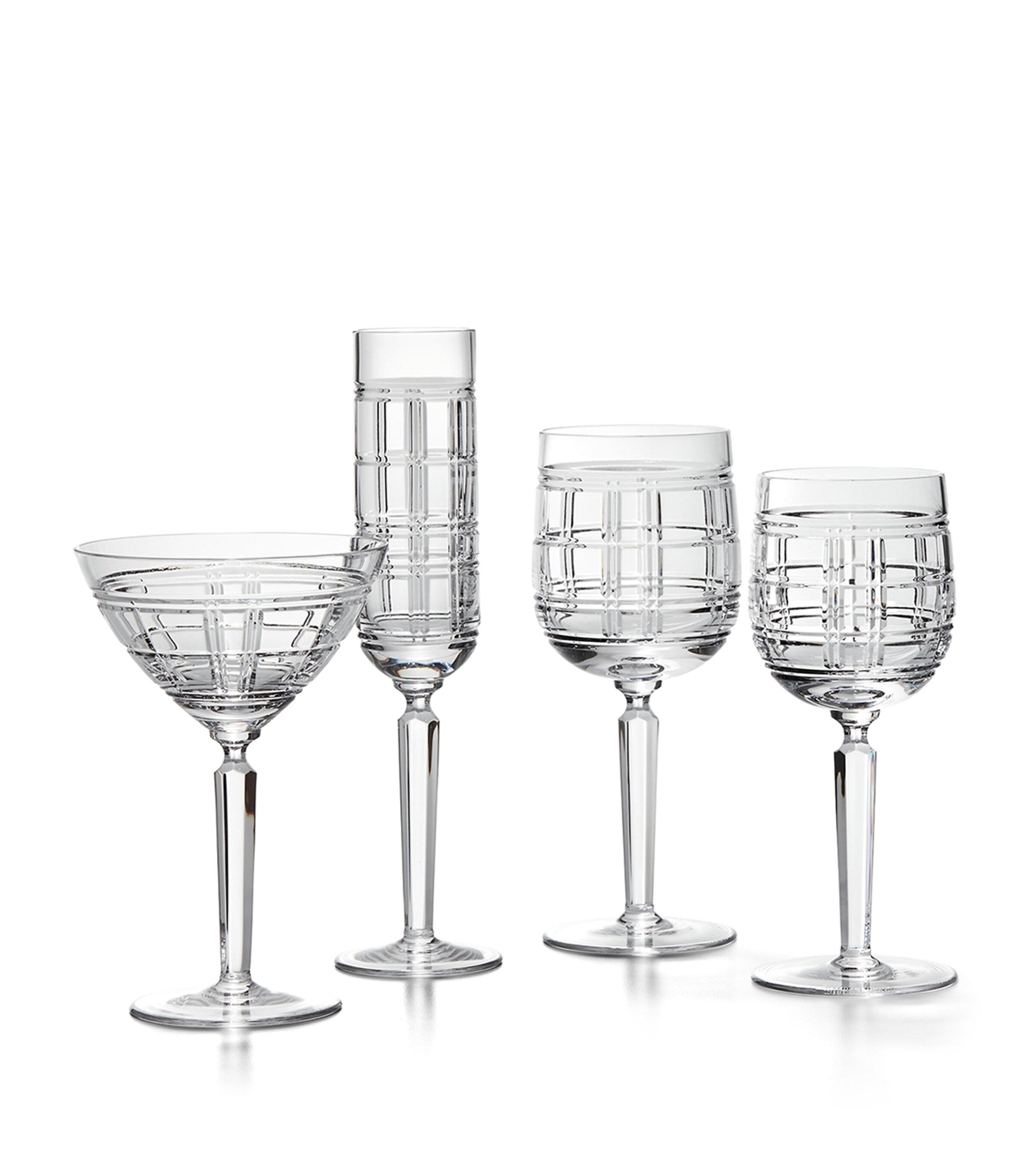 Ralph Lauren Home Hudson Plaid red wine glass, imported from the UK