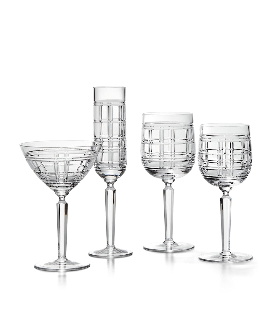 Ralph Lauren Home Hudson Plaid red wine glass, imported from the UK
