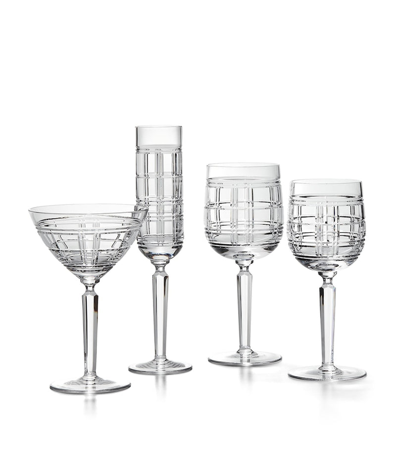 Ralph Lauren Home Hudson Plaid red wine glass, imported from the UK