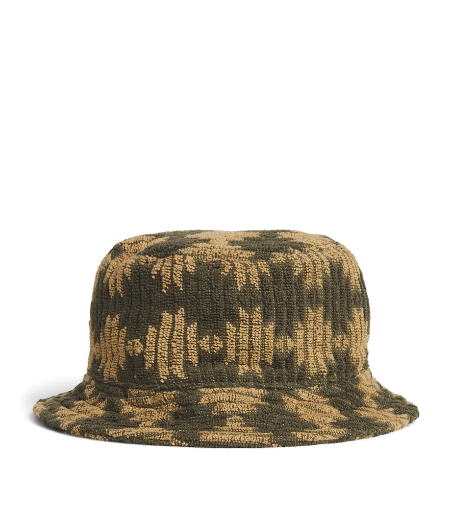 OAS terry towelling bucket hat geometric print, imported from the UK