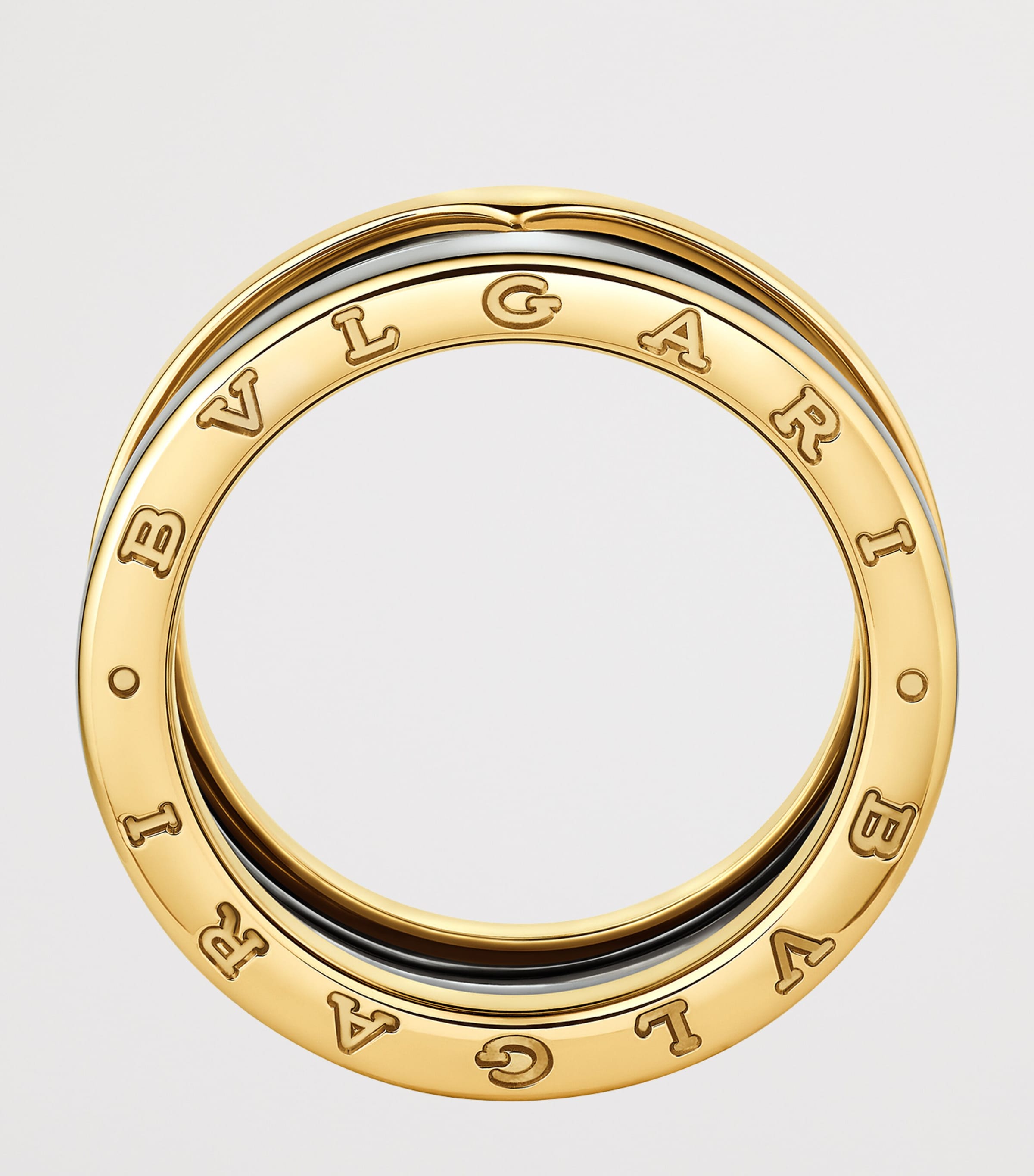 Bague Bvlgari B.zero1 deux bandes or jaune acier inoxydable - Produit britannique