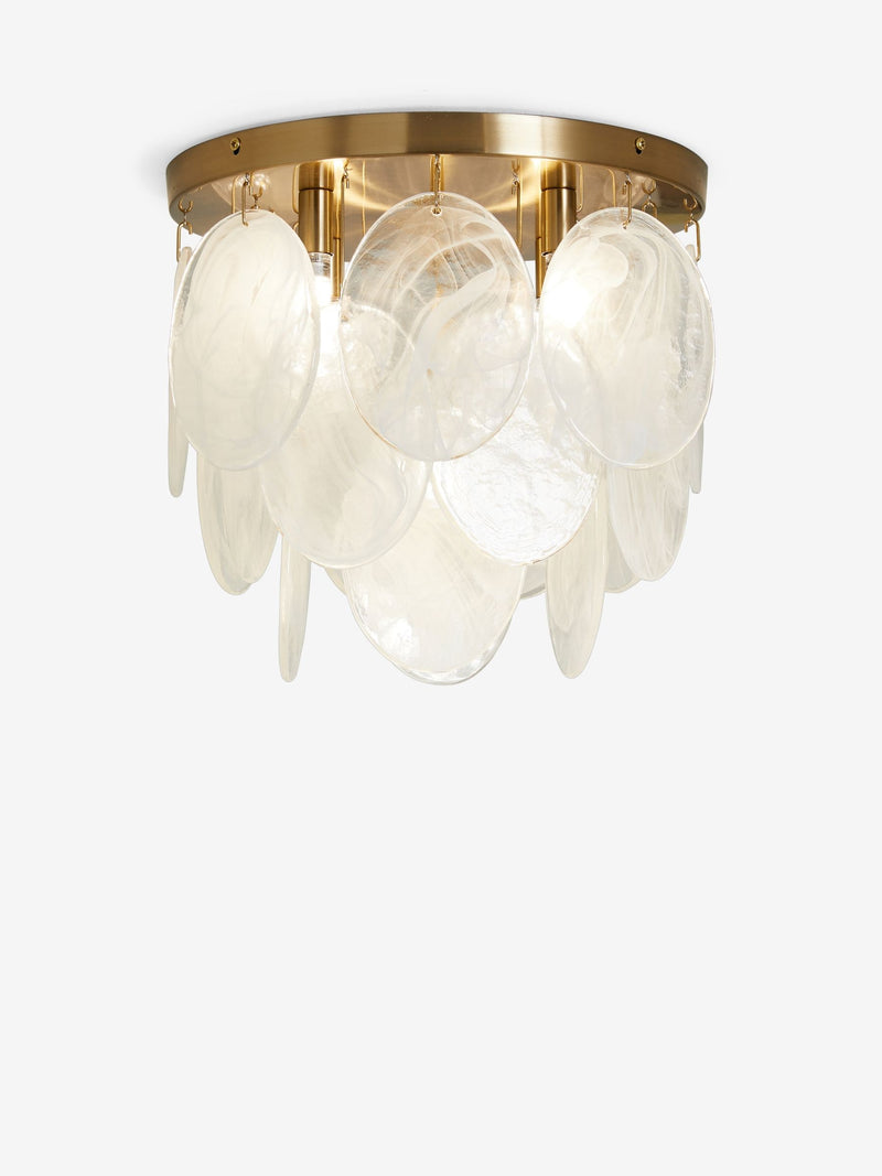 Lipsy marble effect flush ceiling light with gold finish, imported from the UK