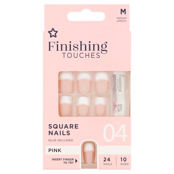 Superdrug Finishing Touches Fake Nails Medium Pink GOODS Superdrug   