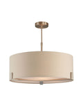 Gallery satin nickel pendant ceiling light with grey shade, UK version