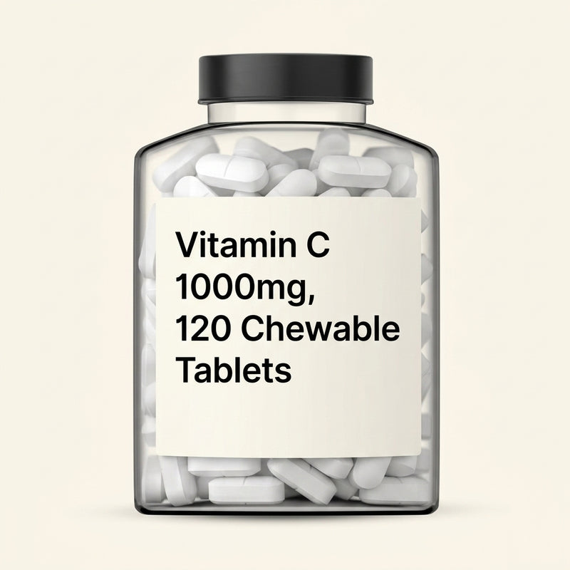 Holland & Barrett high strength chewable vitamin C 1000mg 120 tablets, UK version