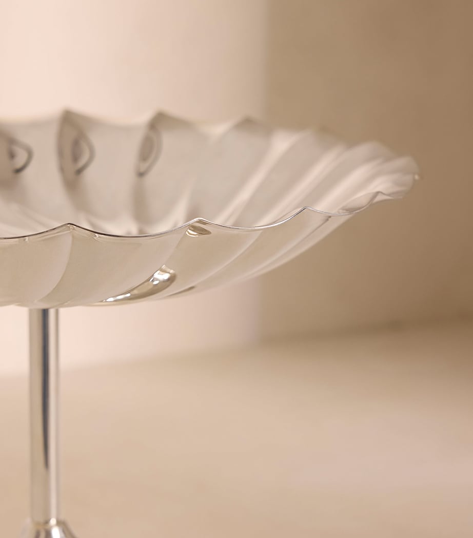 Soho Home silver-plated footed platter H17cm, imported from the UK