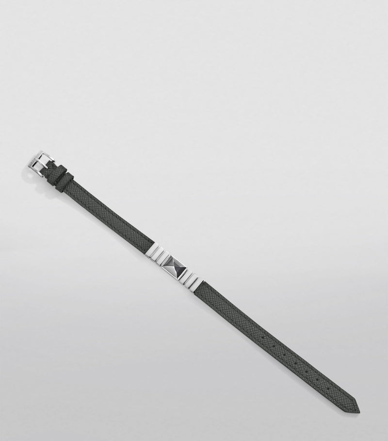 Marli New York white gold and saffiano leather UNII bracelet, UK version