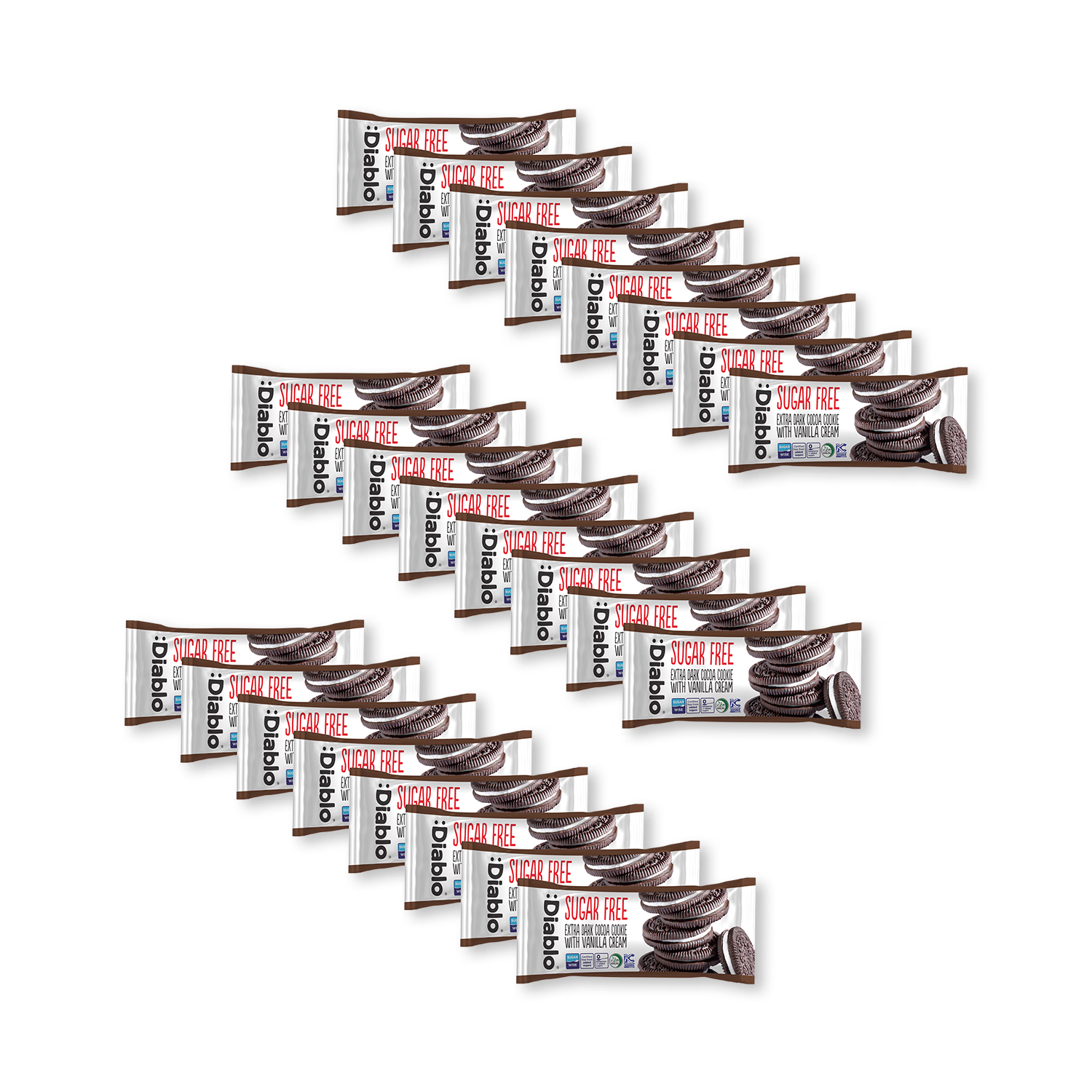 Diablo sugar free sandwich cookies 44g pack of 24, imported UK