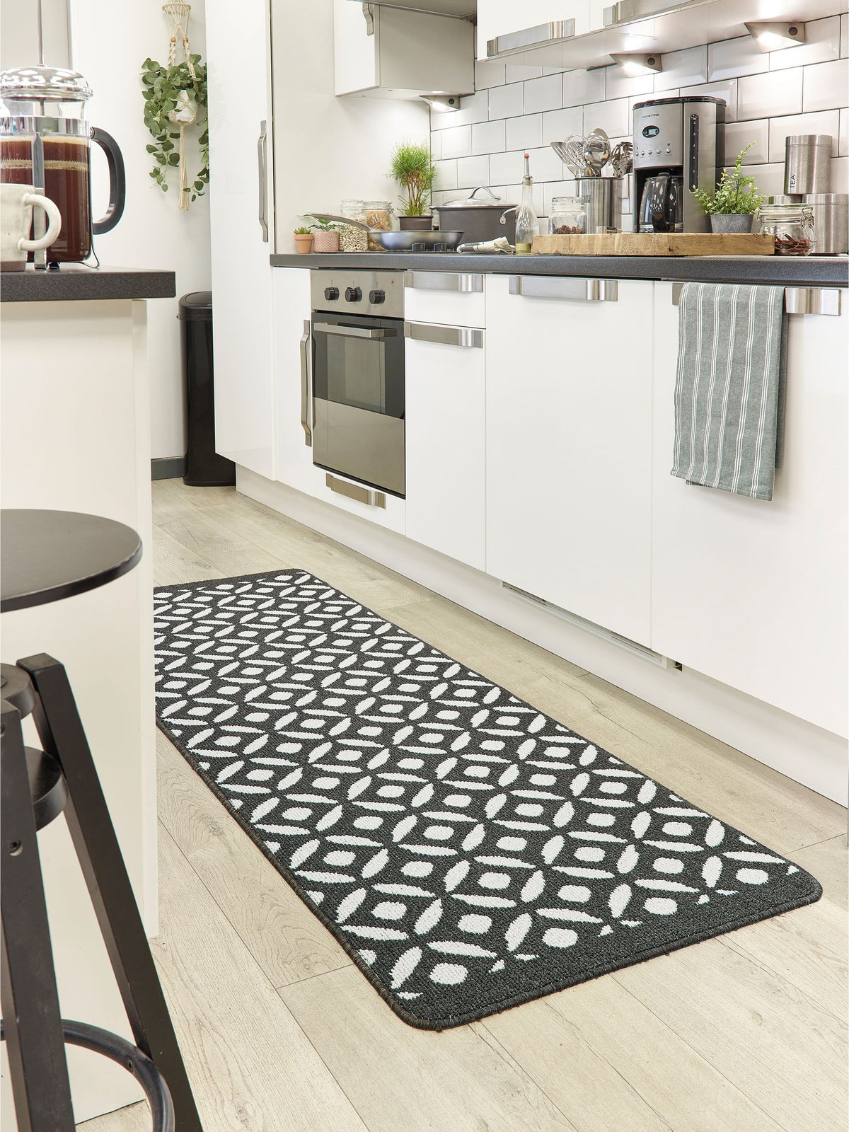 My Mat charcoal crescent large runner, imported from the UK