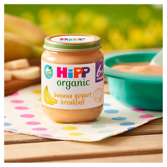 HiPP Organic Banana Yogurt Breakfast Baby Food Jar 6+ Months    125g GOODS M&S   